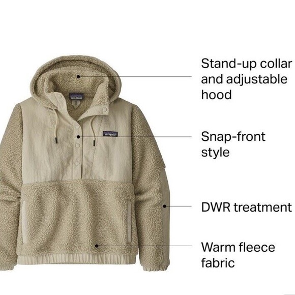 Patagonia Women's Shelled Retro-X Fleece Pullover Cream M - Picture 2 of 7